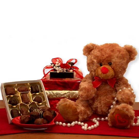Valentine Hugs & Kisses Teddy Bear and Chocolates Set